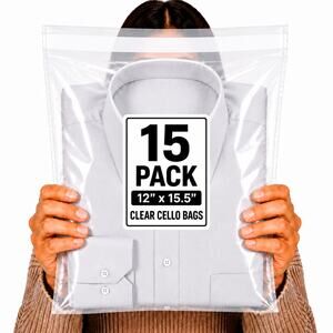 POLY MAILERS CLEAR (15 PACK) 12x15.5 SELF SEAL SHIPPING BAGS MAILING BAGS NEW